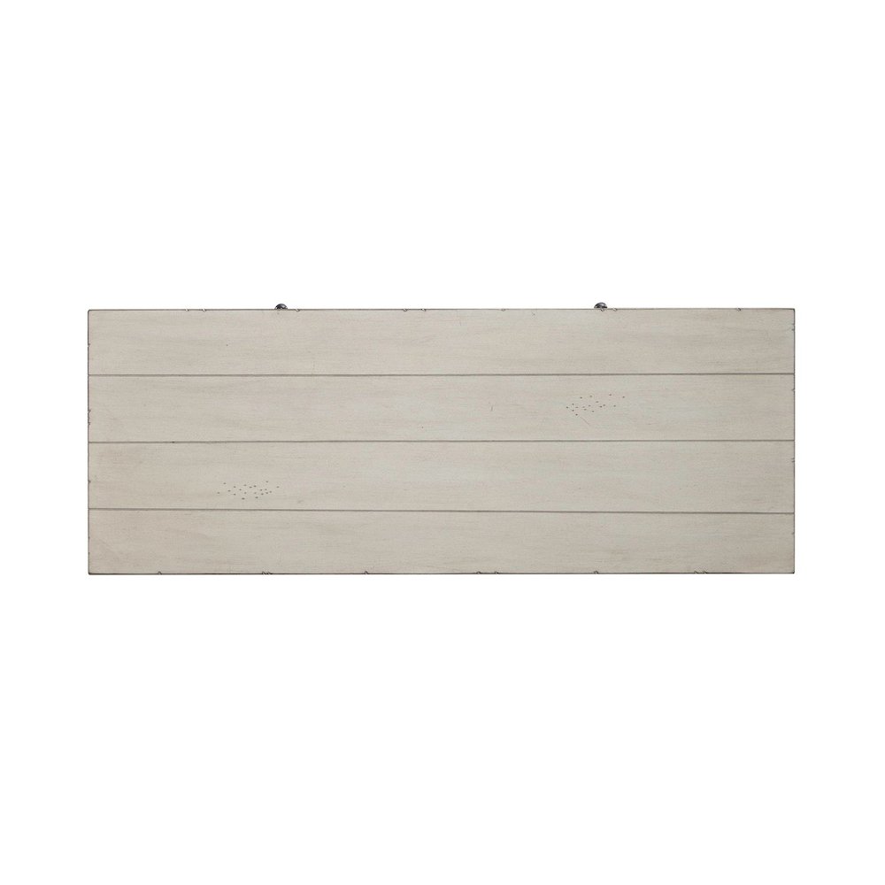 Lake House Drawer Sofa Table - Weathered White Oak Wood Plank Top