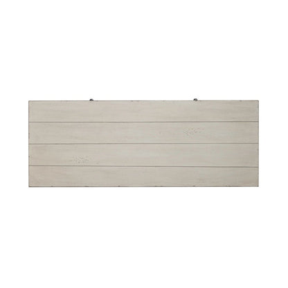Lake House Drawer Sofa Table - Weathered White Oak Wood Plank Top