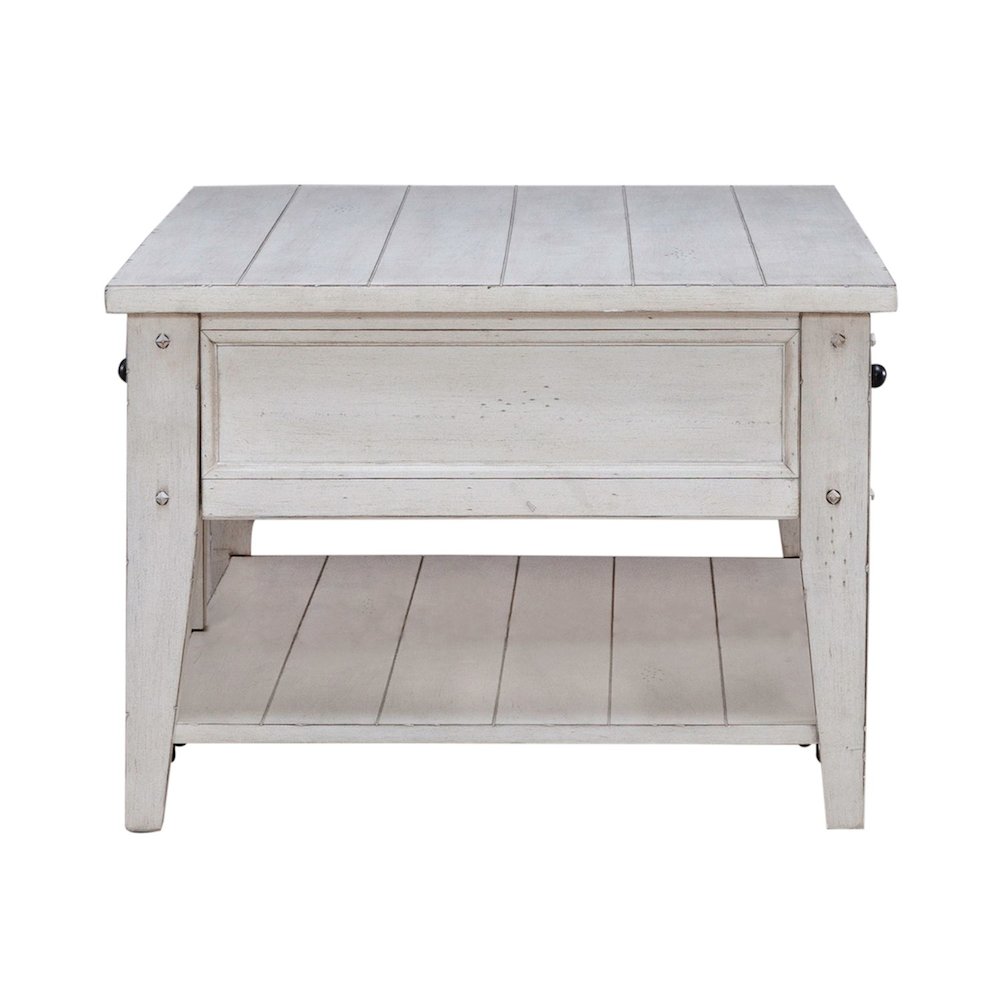 Lake House 3 Piece Table Set - Drawer Cocktail, 2 End Tables, White Oak
