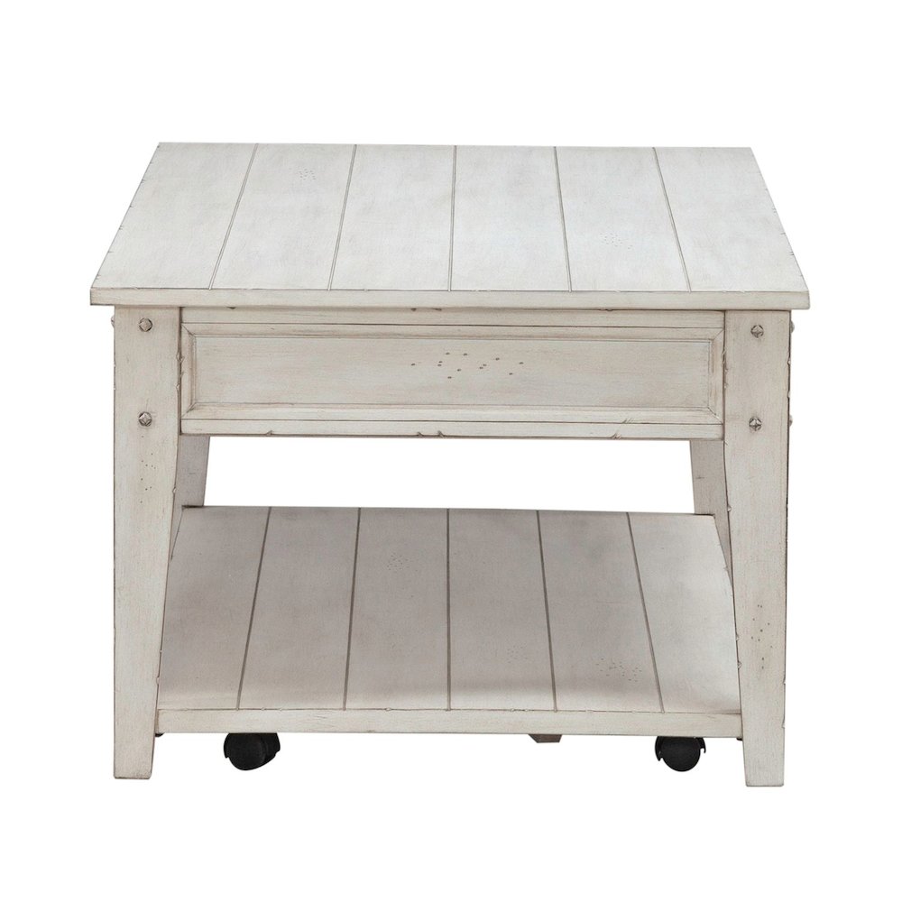 Lake House Opt 3 Piece Table Set - Lift Top Cocktail, 2 End Tables, White Oak