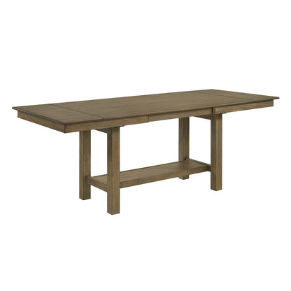 7 Pc Trestle Leaf Table Dining Room Set with 6 Slat Back Side Chairs - Sandstone