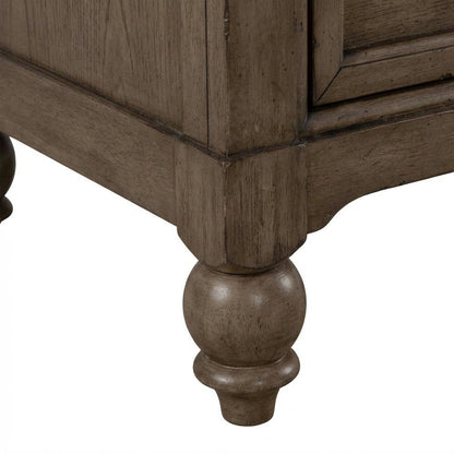 Dusty Taupe Nightstand with Charging Station and Modern Design