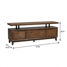 Bronze Spice TV Console with Solid and Manufactured Wood, Contemporary Style