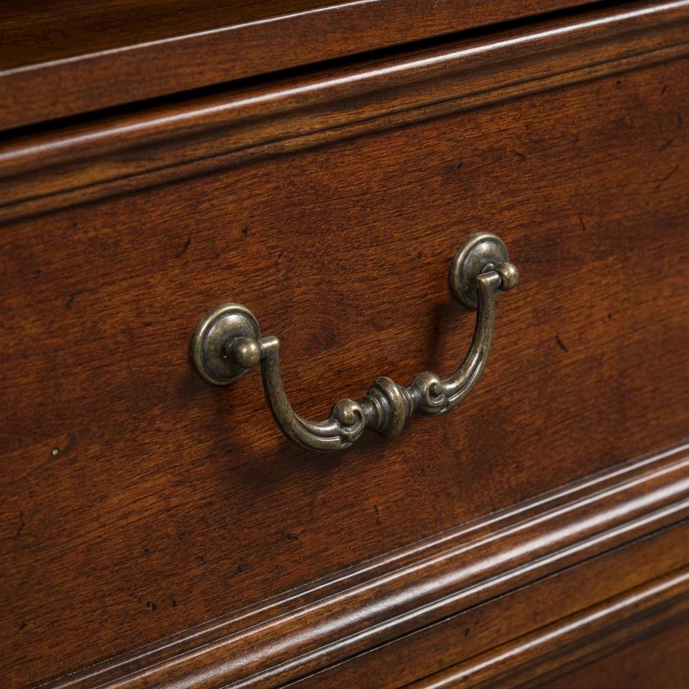 Cognac Executive Media Lateral File With Traditional Style