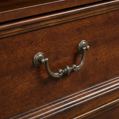 Cognac Executive Media Lateral File With Traditional Style