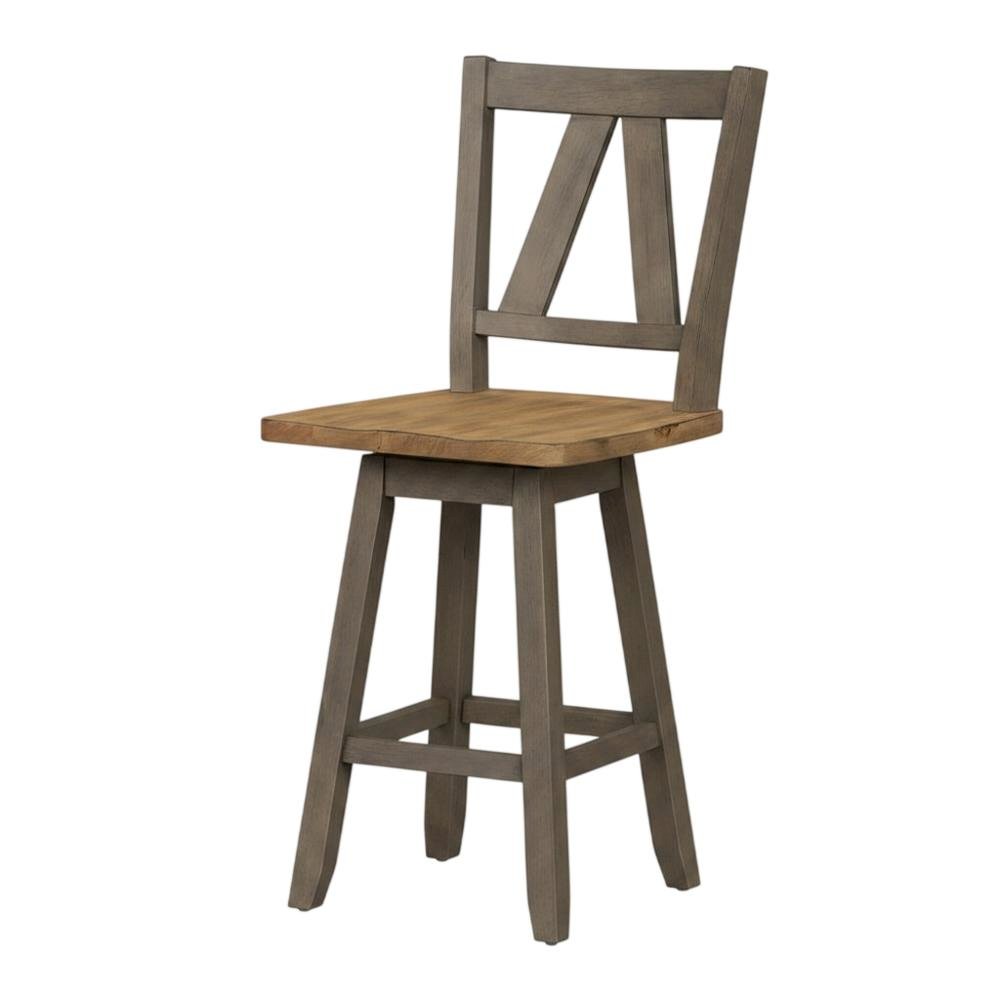 Rustic 7-Piece Dining Table Set in Rubberwood Solids and Veneers