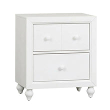 White Cottage Nightstand with Melamine & Rubberwood Frame, Stylish and Durable