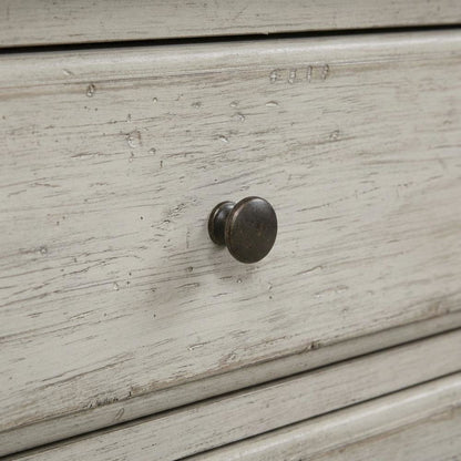 White Farmhouse Nightstand with Charging Station and Storage