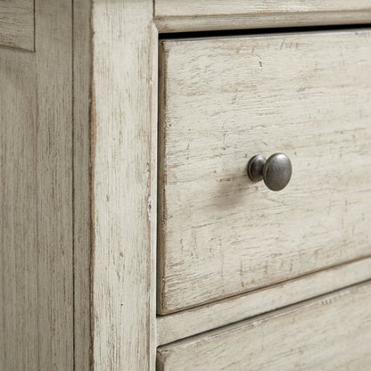 White Bedside Chest with 3 Drawers and Built-In Charging Station