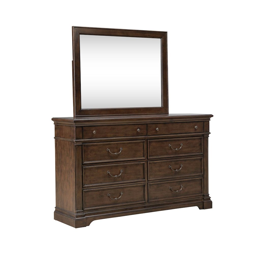 Bedroom Set - Queen Poster Bed, Dresser & Mirror, Charging Nightstand