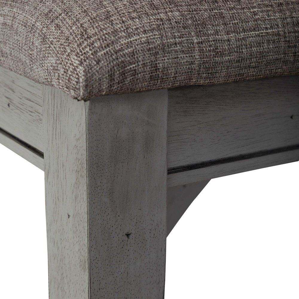 Dining Bench Transitional Grey in Smokey Grey Finish w/ Carbon Grey Tops