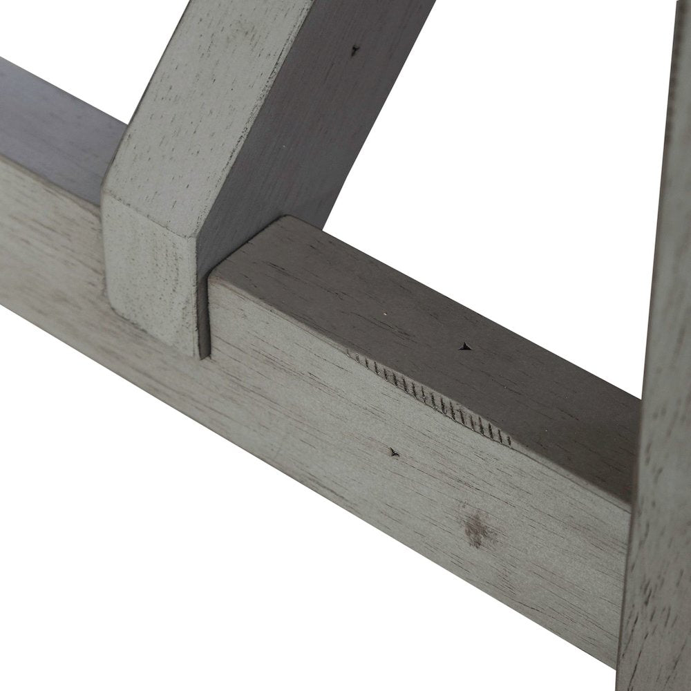 Dining Bench Transitional Grey in Smokey Grey Finish w/ Carbon Grey Tops