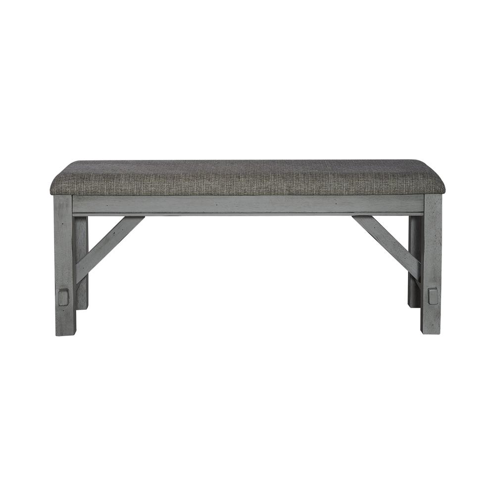 Dining Bench Transitional Grey in Smokey Grey Finish w/ Carbon Grey Tops