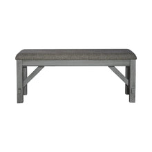 Dining Bench Transitional Grey in Smokey Grey Finish w/ Carbon Grey Tops