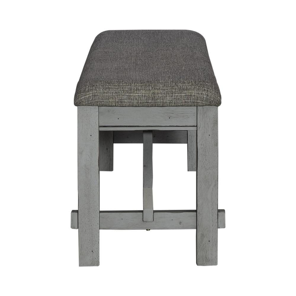 Dining Bench Transitional Grey in Smokey Grey Finish w/ Carbon Grey Tops