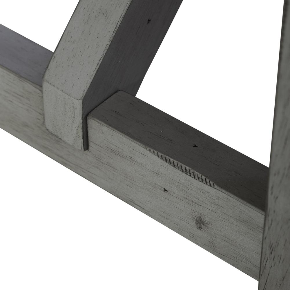 Dining Bench Transitional Grey in Smokey Grey Finish w/ Carbon Grey Tops