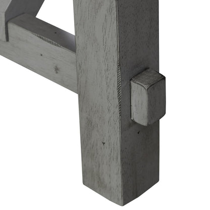 Dining Bench Transitional Grey in Smokey Grey Finish w/ Carbon Grey Tops