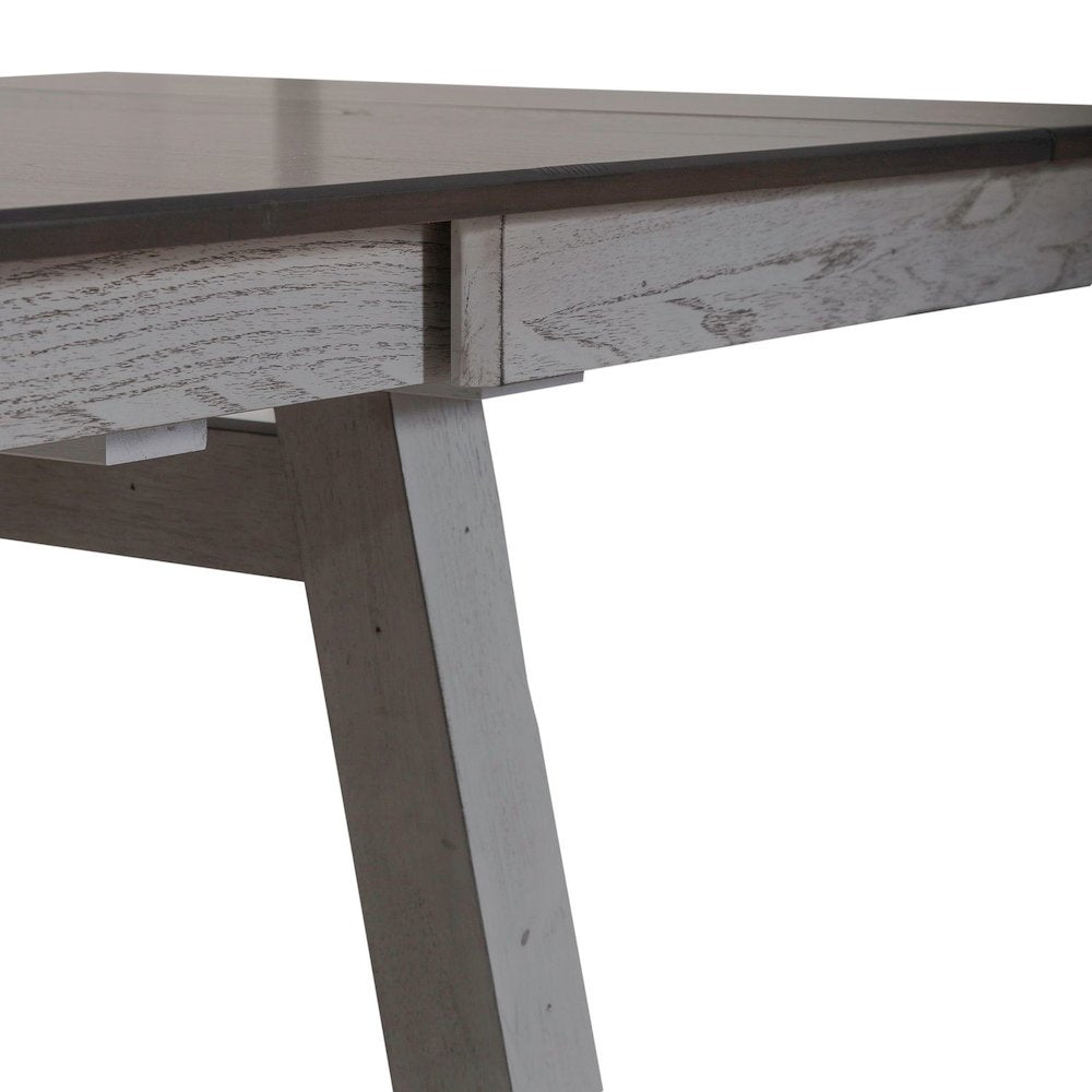 Newport Trestle Table with Two 14" Leaves - Smokey Gray with Carbon Gray Wood