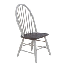 Farmhouse Windsor Back Side Chair in Two Tone White w/ Wood Tone Top