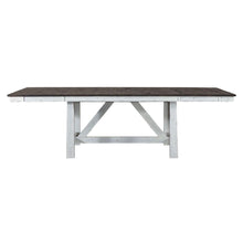 Farmhouse Trestle Table in Two Tone White w/ Wood Tone Top