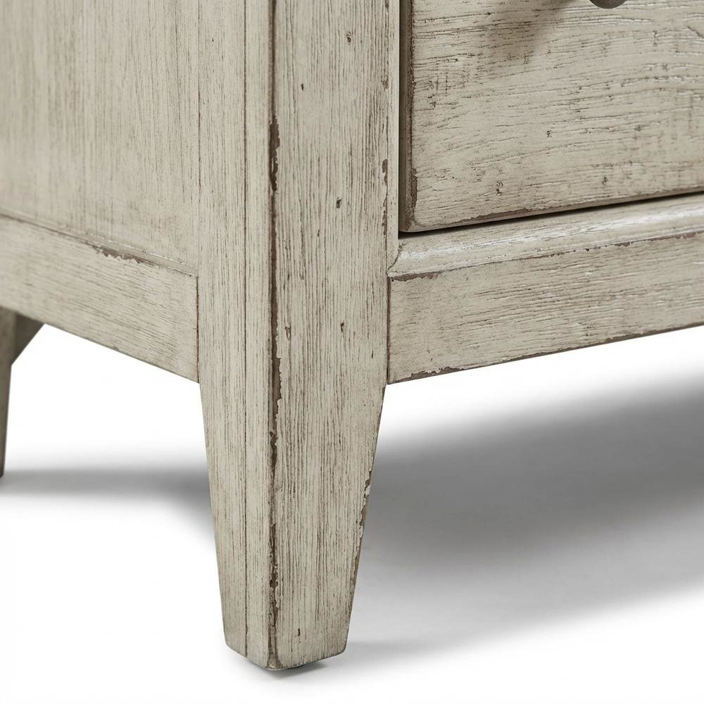 White Bedside Chest with 3 Drawers and Built-In Charging Station