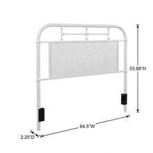 Queen Distressed Metal Headboard with Vintage Design and Durable Metal Tubing