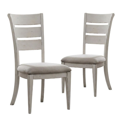 Solid Wood Ladder-Back Farmhouse Dining Chairs, Set of 2