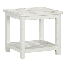 End Table for Living Room Farmhouse - Weathered White & Parchment Brown