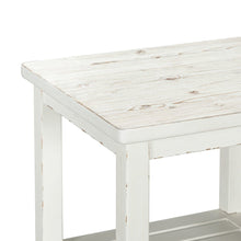 End Table for Living Room Farmhouse - Weathered White & Parchment Brown