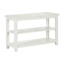 Sofa Table for Living Room Farmhouse - Weathered White & Parchment Brown