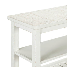 Sofa Table for Living Room Farmhouse - Weathered White & Parchment Brown