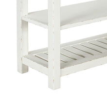 Sofa Table for Living Room Farmhouse - Weathered White & Parchment Brown