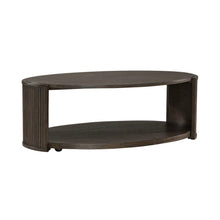 City View Oval Cocktail Table for Living Room- Coffee Bean Oak Wood