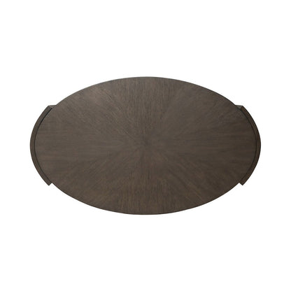 City View Oval Cocktail Table for Living Room- Coffee Bean Oak Wood