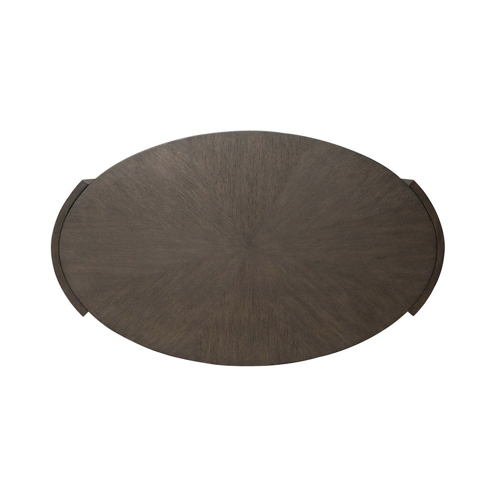 City View Oval Cocktail Table for Living Room- Coffee Bean Oak Wood