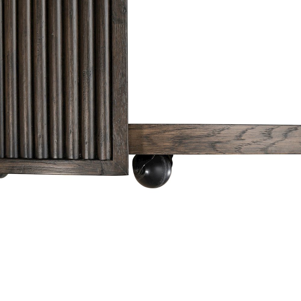 City View Oval Cocktail Table for Living Room- Coffee Bean Oak Wood