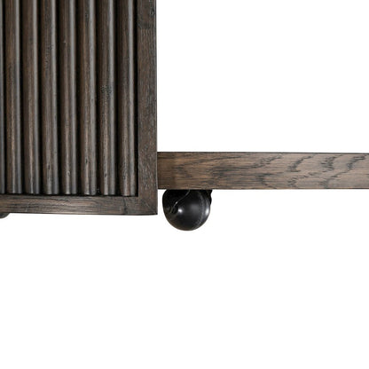 City View Oval Cocktail Table for Living Room- Coffee Bean Oak Wood