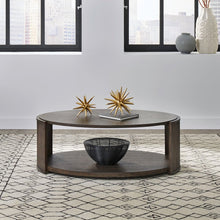 City View Oval Cocktail Table for Living Room- Coffee Bean Oak Wood
