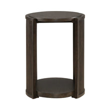 City View Chairside Table for Living Room- Coffee Bean Oak Wood