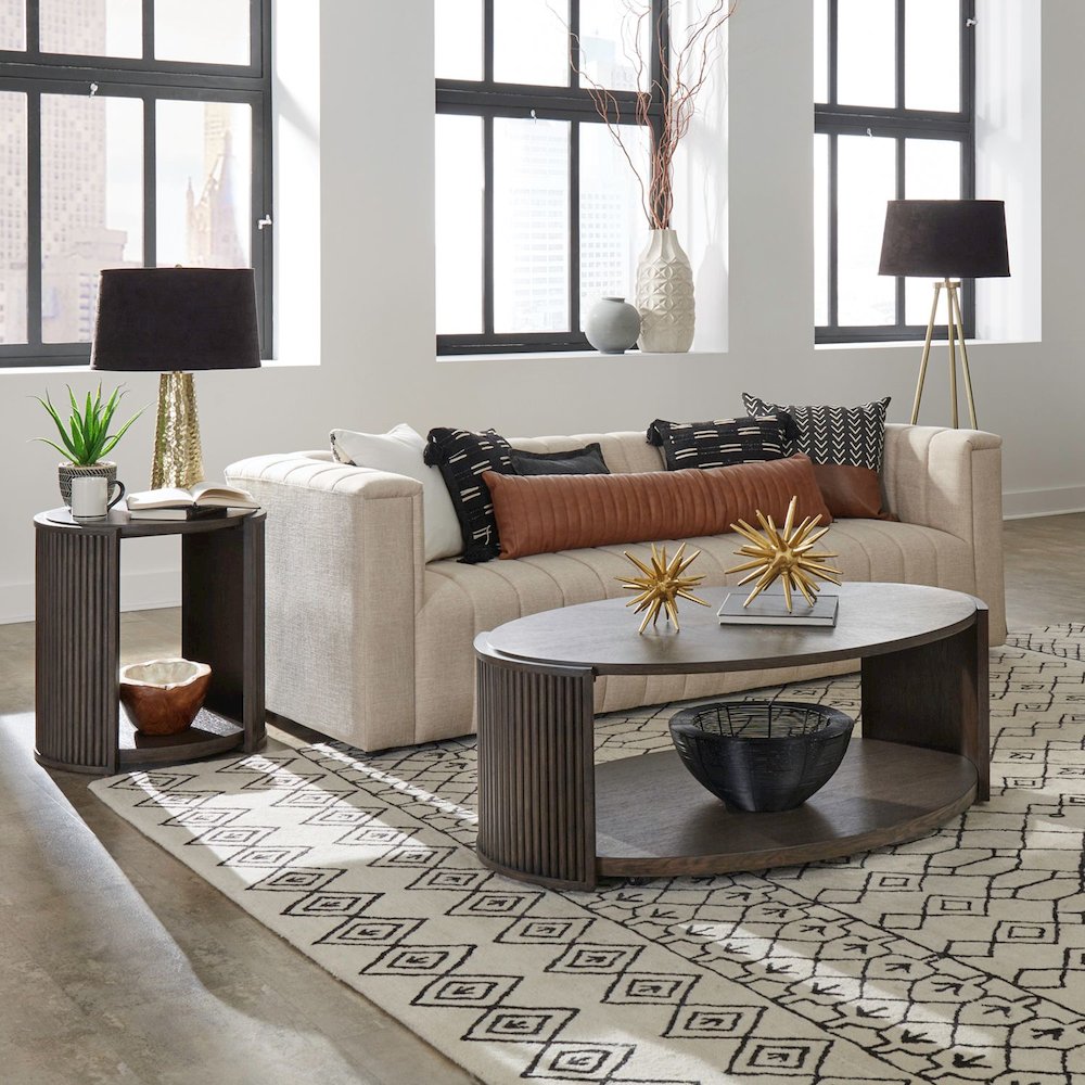 City View 3 Piece Set - Cocktail Table, End Tables- Coffee Bean Oak Wood