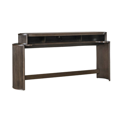 City View Console Bar Table with Charging Station - Coffee Bean Oak Wood