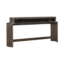 City View Console Bar Table with Charging Station - Coffee Bean Oak Wood