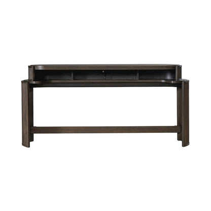 City View Console Bar Table with Charging Station - Coffee Bean Oak Wood