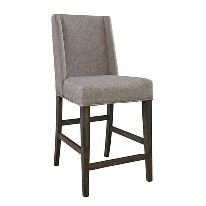 Double Bridge Upholstered Counter Chair (RTA)-Set of 2 in Dark Chestnut
