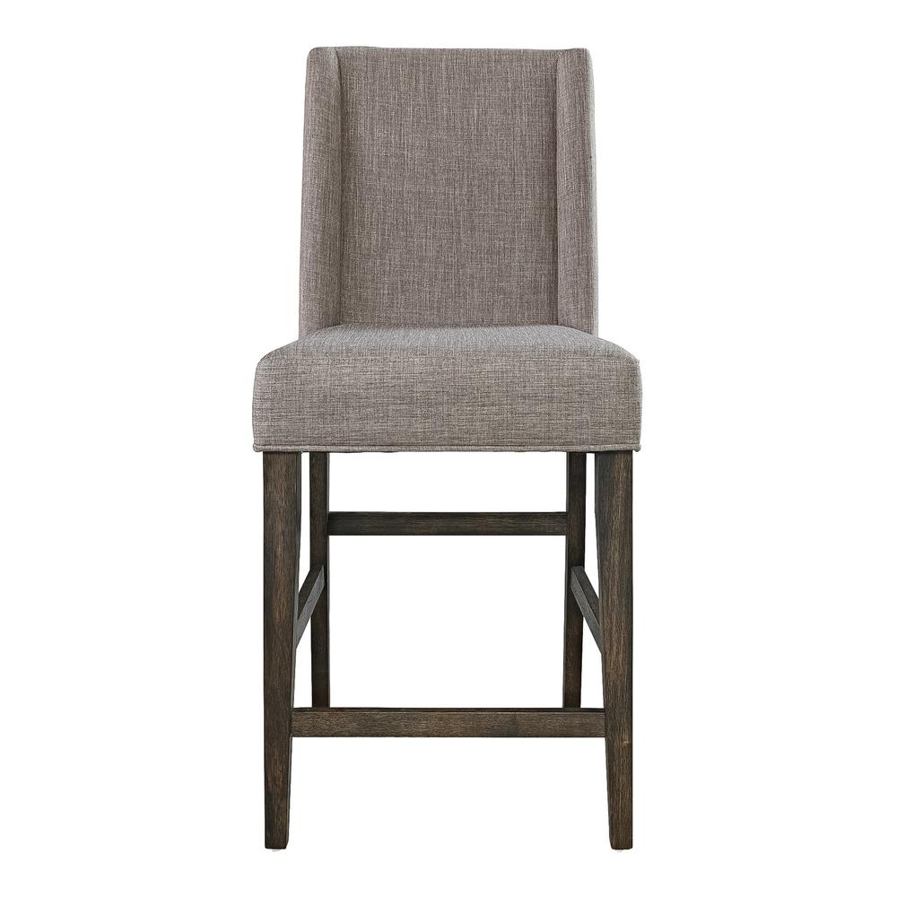Double Bridge Upholstered Counter Chair (RTA)-Set of 2 in Dark Chestnut