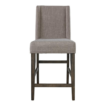 Double Bridge Upholstered Counter Chair (RTA)-Set of 2 in Dark Chestnut
