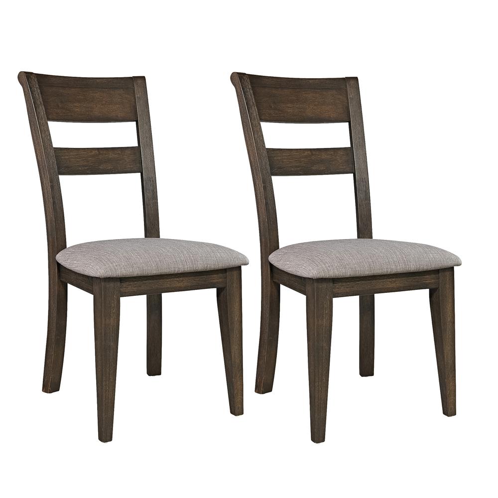 Double Bridge Splat Back Side Chair (RTA)-Set of 2 in Dark Chestnut
