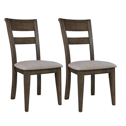 Double Bridge Splat Back Side Chair (RTA)-Set of 2 in Dark Chestnut