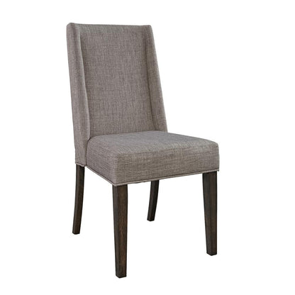 Double Bridge Upholstered Side Chair (RTA)-Set of 2 in Dark Chestnut