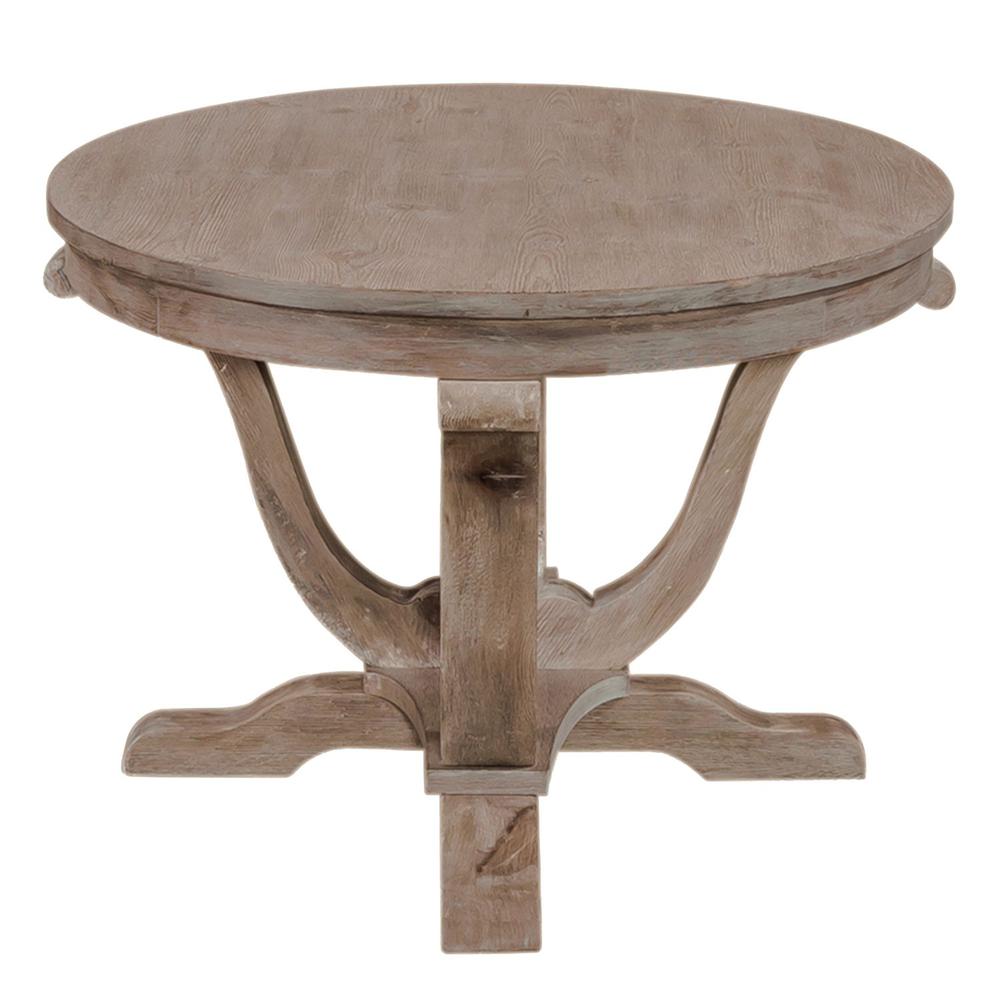 Greystone Mill Oval Cocktail Table in Stone White Wash w/ Wirebrush Distressing